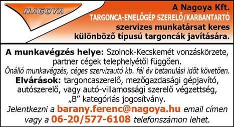 KERTÉSZ végzettségű, gyakorlott kollégát keresünk kertészet helyettes vezetőjeként 40 ha-os gyümölcsös ültetvény munkáinak tevőleges irányításához.
