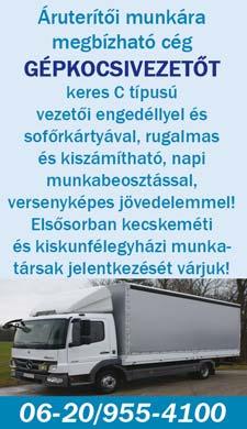 Hosszú távú munkalehetőség, kiváló munkakörnyezet. Feltétel: 8 általános iskolai végzettség.