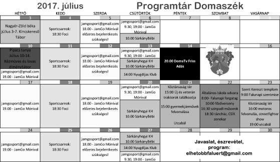 30-tól (utána táncház) Mindennapjainkat sokan segítették, nekik szeretnék köszönetet tolmácsolni a kollégáim nevében: A Domaszéki Képviselő-testületnek, az D O M A S Z É K I Önkormányzatnak és a