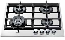 gázégő + 1 speciális WOK égő (3,5 kw) Egybefüggő öntöttvas edénytartó Egykezes automata szikragyújtás Biztonsági szelep gázégőnként Max.