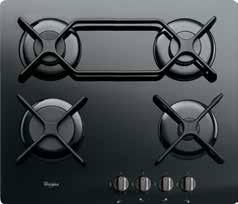 ): 560x490 mm GOR 6416/NB AKT 6414/NB Önállóan beépíthető gázfőzőlap 59 cm széles kivitel Edzett üveg felületű készülék 4 gázégő Elöl önálló, hátul összekapcsolt iker öntöttvas edénytartó Egykezes