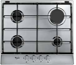 DOMINO FŐZŐLAPOK AKR 360/IX AKR 350/IX 58 cm széles kivitel Nemesacél felület 4 gázégő Zománcozott acél edénytartó Elöl elhelyezett kezelőgombok Egykezes automata szikragyújtás Biztonsági szelep