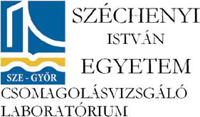 Széchenyi István Egyetem, Akkreditált Csomagolásvizsgáló Laboratórium 9026 Győr, Egyetem tér 1. Tel.: +36 96 613 578 Fax: +36 96 503 498 Web: www.csomagolasvizsgalat.sze.hu ÉMI-TÜV Süd Kft.
