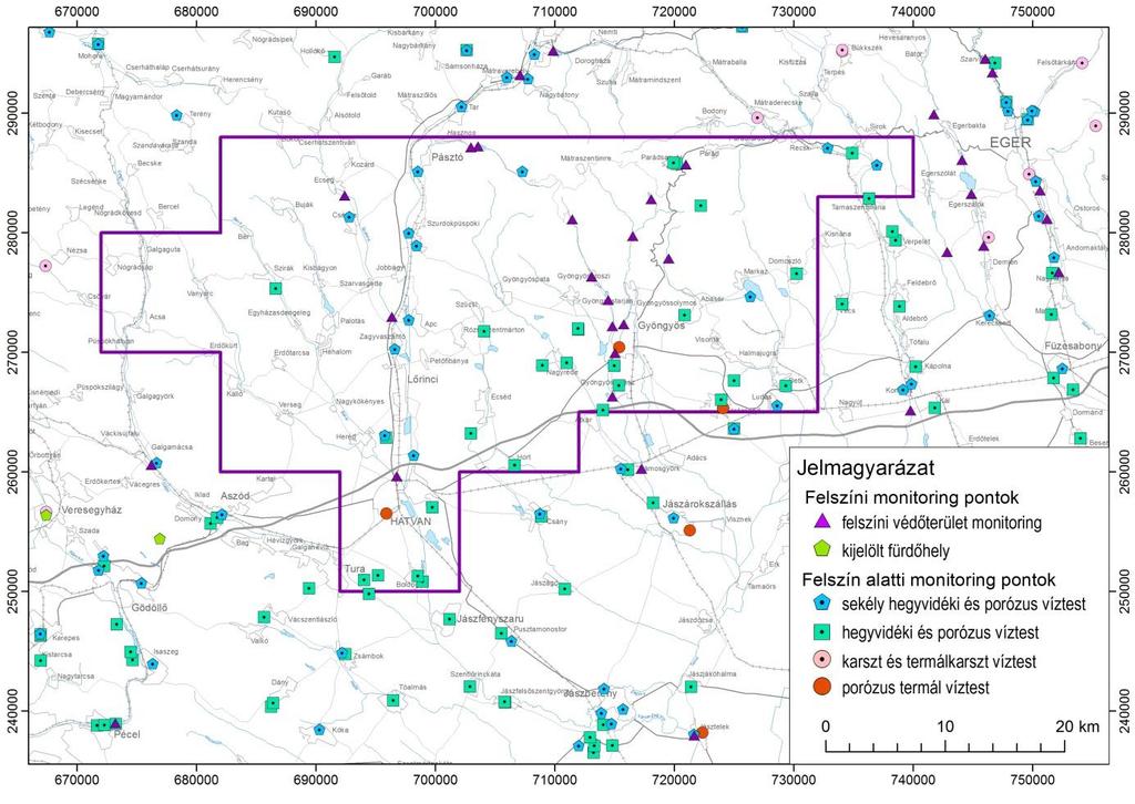 Hatvan Komplex érzékenységi és terhelhetőségi vizsgálati jelentés Víztest mennyiségi Területre esik (db) kémiai mennyiségi + kémiai mennyiségi 5 km-es környezetére esik (db) kémiai mennyiségi +