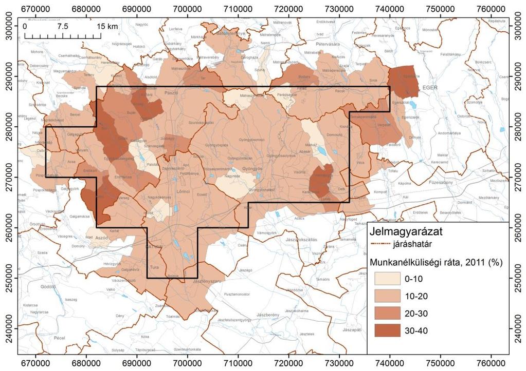 Hatvan I Komplex érzékenységi és terhelhetőségi vizsgálati tanulmány iskolázottság szintje a térségben az országos átlag alatt alakult A felsőfokú végzettséggel rendelkezők aránya mindössze négy