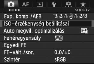 i: Az ISO-érzékenység beállításan 3 Az ISO-érzékenységtartomány beállítása Megadhatja az ISO-érzékenységtartomány manuálisan állítható tartományát (alsó és felső határértékét).