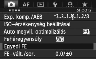 B: A fehéregyensúly beállításan O Egyedi fehéregyensúly Az egyedi fehéregyensúly lehetővé teszi a fehéregyensúly kézi beállítását egy bizonyos fényforrás esetében a nagyobb pontosság érdekében.