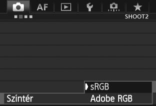 3 A színtér beállításan A visszaadható színek tartományát színtérnek nevezzük. Ezzel a fényképezőgéppel az elkészített képek színterét srgb vagy Adobe RGB típusúra állíthatja be.