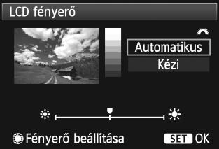 Az [Automatikus] opciónál három beállítható szint közül, a [Kézi] opciónál pedig hét beállítható szint közül választhat.