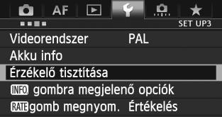 f Automatikus érzékelőtisztítás Amikor a főkapcsolót <1> vagy <2> helyzetbe állítja, a beépített szenzortisztító rendszer működésbe lép, és lerázza az érzékelő elülső részén összegyűlt port.