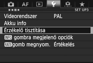 3 Kézi érzékelőtisztításn Az automatikus érzékelőtisztítással nem eltávolítható por kézi módszerrel, pl. légfúvó használatával is eltávolítható.