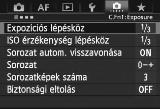 3 Az Egyedi funkciók beállításain A [8] lapon a saját fényképezési stílusához igazíthatja a különböző fényképezőgép-funkciókat.