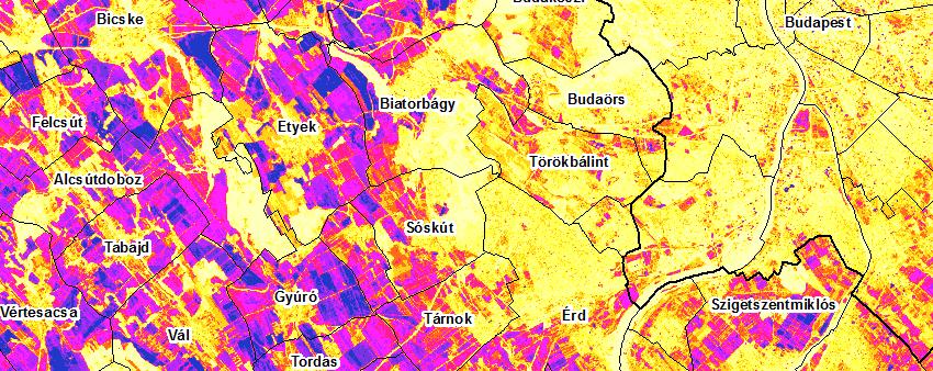 ábra Landsat TM5 felvételek felhasználásával 1986-2011