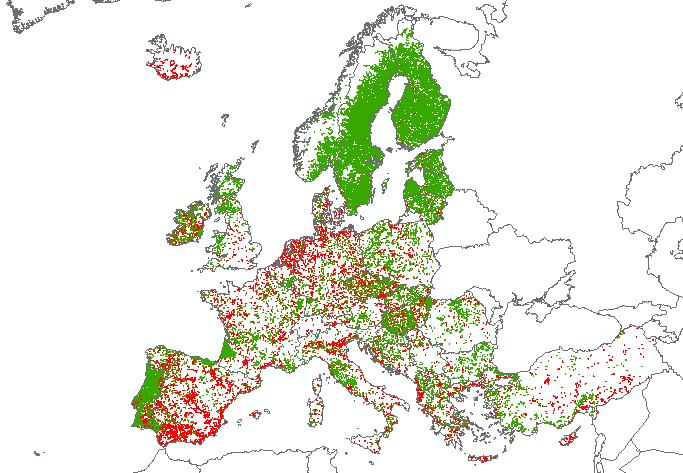 29. táblázat Az erdők szerepe az európai felszínborítások változásában a CLC 2000-2006 adatbázis szerint (Görögország esetében 1990-2000 időszakra) Jellemző Érték Mérőszám Változások összes száma