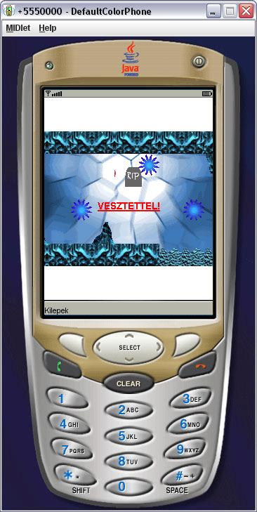 A játék belépı képernyıje,