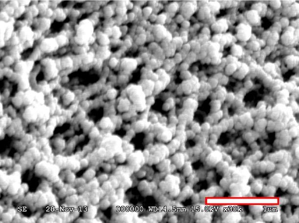 Funkcionalizált szilika aerogélek előállítása és lehetséges alkalmazási területeik felderítése száz nanométer kiterjedésű, változó méretű üregekkel elválasztott aggregátumok jönnek létre.