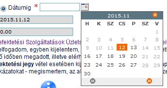 A dátum mezők mellett található továbbá egy Naptár, amely az egér kizárólagos használatával segíti elő a gyors dátum bevitelt. A Naptár megkülönbözteti a munka- és szabad napokat.