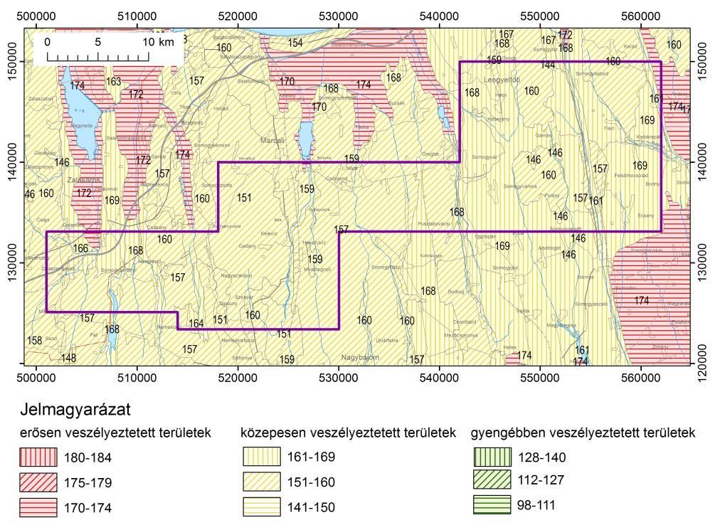 Somogyvár I Komplex érzékenységi és terhelhetőségi vizsgálati tanulmány Talajtípus kódja Talajtípus Terület (km 2 ) % 8 Pszeudoglejes barna erdőtalajok 0,5 0,1 29 Lecsapolt és telkesített síkláp