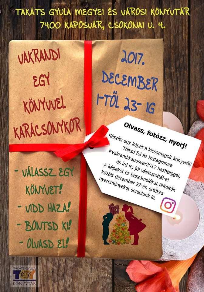 2017. december 1-23. Olvasni jó! Ajándékozzon olvasójegyet!