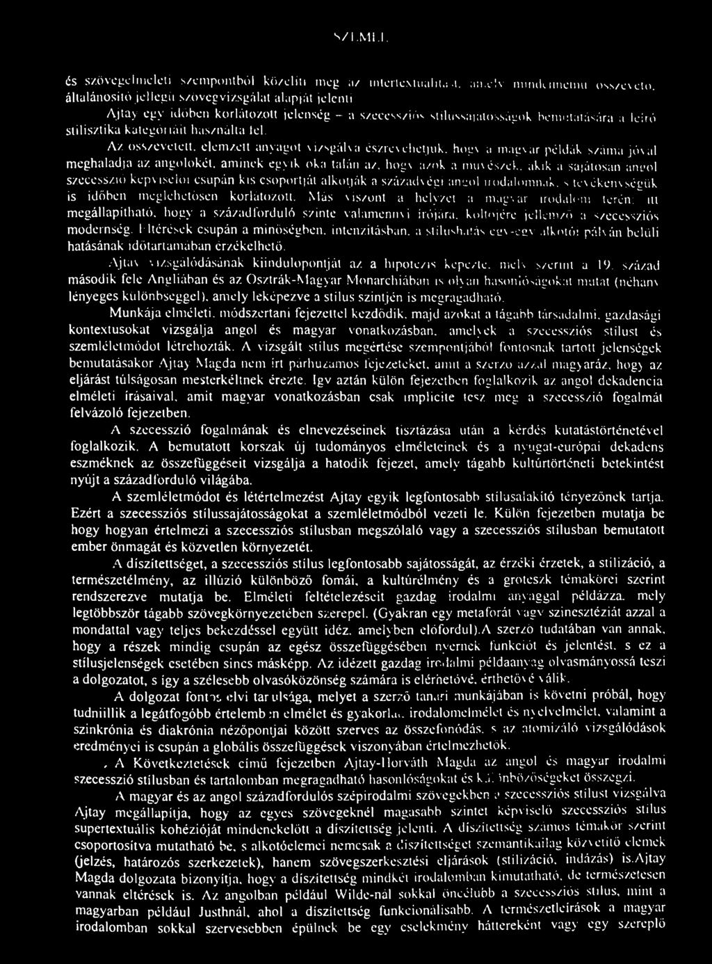 s/l Ml I. és szövegelniéleti szempontból közelin meg az mlericmualn.t.1. an.e!\ miiukiineiihi osszeveto.