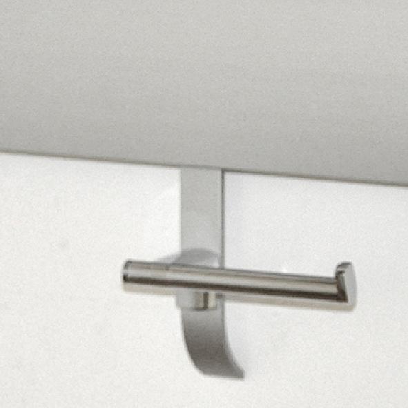 WC-papír tartó, vízszintes rögzítő sínre szerelhető, 160x55x170 mm, alumínium-rozsdamentes