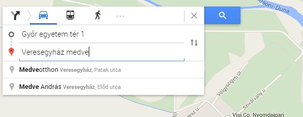 Tervezzük meg az útvonalat a Google térkép (http://maps.google.hu) segítségével.