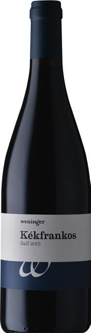 Gneiszes, köves talaj, spontán hordós erjesztés és egy év hordós érlelés, használt 500-as tölgyben. Biodyamic Kékfrankos. Stony soil, spontaneous barrel fermentation followed by a year of ageing.