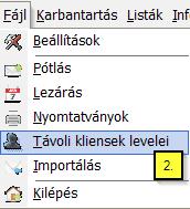 A megjelenő Listás levelek bérmentesítése ablakban nyomja meg a Frissítés gombot (3.