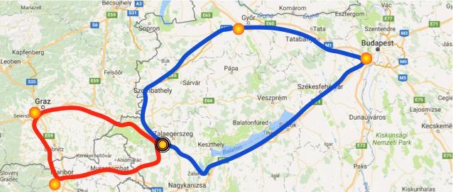 Közúti tesztelés - A tesztpálya kibővítése Triple-loop Loop_1: In citiy Local roads (City Zalaegerszeg) smart