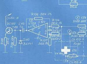 8 Váltakozó áramú generátor; dióda, tekercs /zárlat/ szakadás mérı áramkör Az IC 103 mőveleti erısítıbıl, az R 134, 135, 136, 137 ellenállásokból, a C 112 kondenzátorból felépí- tett differenciál