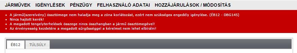 Az igénylés utolsó lépése akkor lehetséges, ha az összes munkalapon megadtuk a szükséges adatokat.