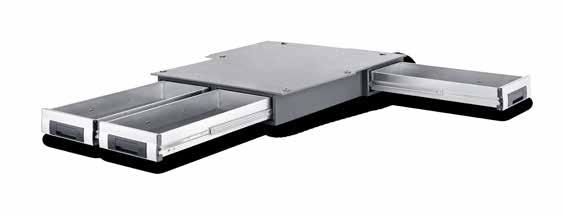 koffertároló polc és 2 variosort tárolódobozokkal Összsúly: 54,0 kg bott vario Padozat alatti modulok : 600 10 094.