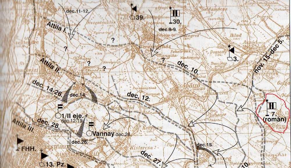 3. Katonai egységek Az alábbi térkép Ungváry Krisztián: Budapest ostroma c. könyvében található (a piros jelölések nem részei). Látható rajta az 1/I. eje zászlóalj elhelyezkedése, tőle délre a 10.