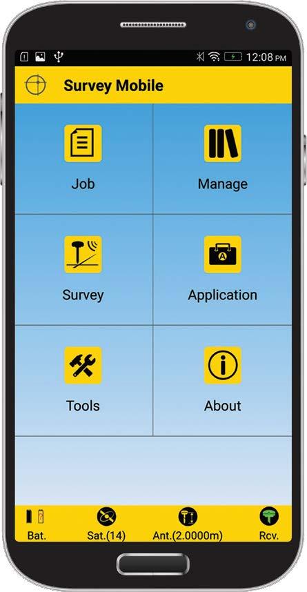 Spectra Precision Survey Mobile (SPSM) Könnyen tanulható & Egyszerűen használható Támogatja az Android-ot