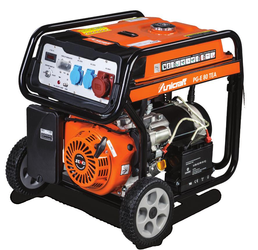 teljesítmény LTP 230V/400V 2,8 kw 3,8 kw 5,5 kw 3,75kW /7,0 kw Tartós teljesítmény 230V/400V 2,5 kw 3,3 kw 5,0 kw 3,25kW /6,5 kw Üzemanyag Benzin Benzin