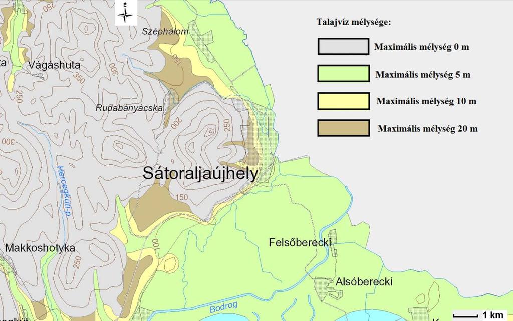A felszín alatti vizek megoszlása a város domborzati fekvése által igen változatos.