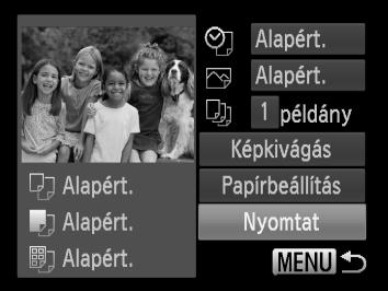 Képek nyomtatása Nyomtassa ki a képeket. Válassza a [Nyomtat] lehetőséget a op gombokkal, majd nyomja meg a m gombot. A nyomtatás elindul.
