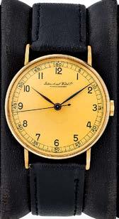 17 18 19 17 IWC Schaffhausen arany férfi karóra Arany 585 tok, bőr szíj, arany színű számlapon arab számokkal, működő kézi felhúzású szerkezet: cal60. Tok, szerkezet jelzett: International Watch Co.