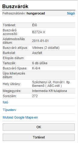 2.3.3. Új elem funkció (Új elem felvétele) Az Új elem gomb segítségével új objektumot vehetünk fel a térképre és tölthetjük ki a hozzá tartozó adatokat az Internetes felületen.