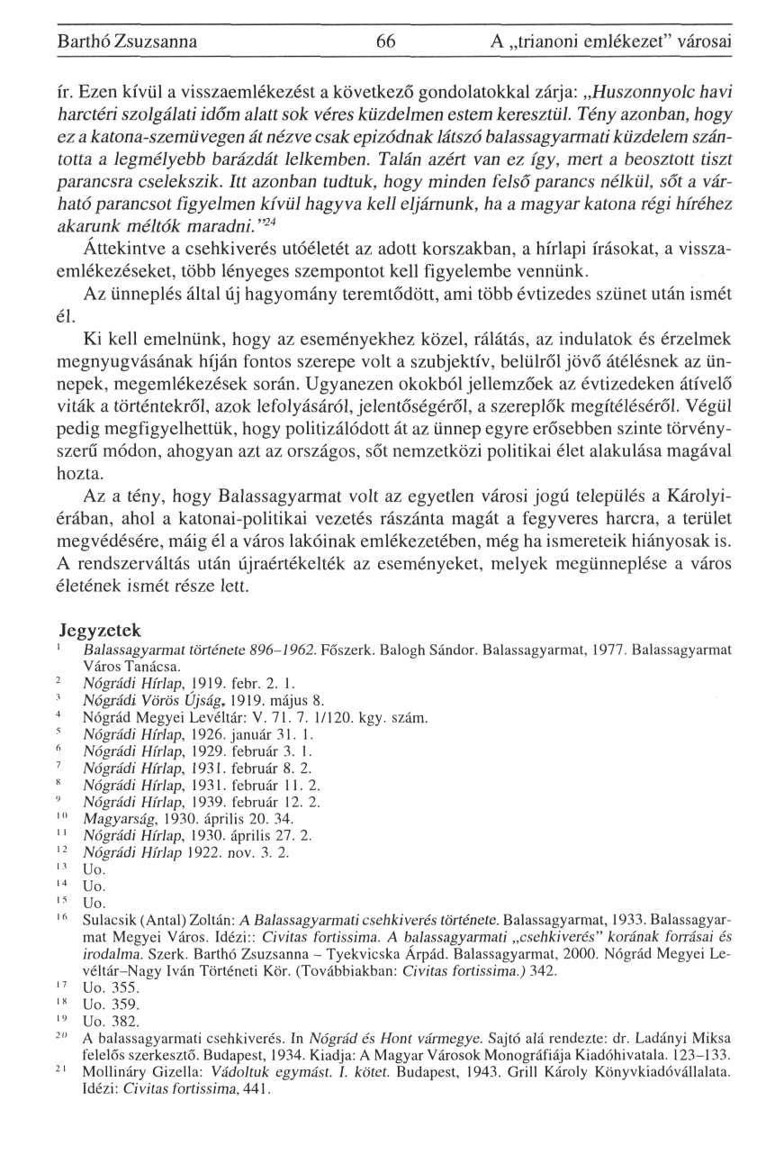 Barthó Zsuzsanna 66 A trianoni emlékezet" városai ír.