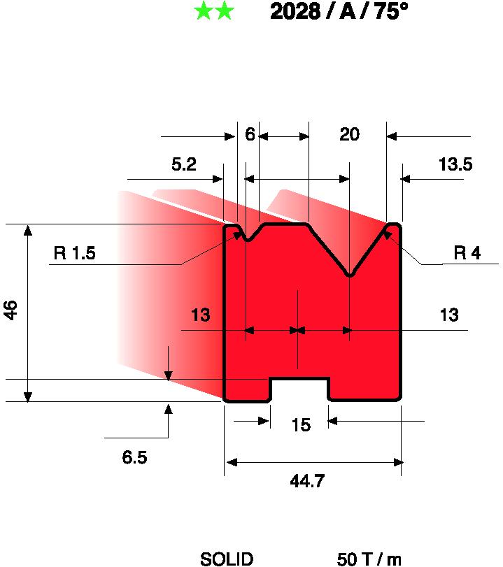 2027/A/75 L = 415 mm 6,0 151,00 12,0 283,00 12,0