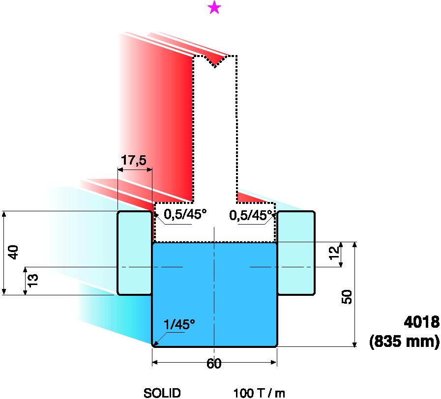 161,00 16,0 320,00 H = 61,5 mm L = 415 mm