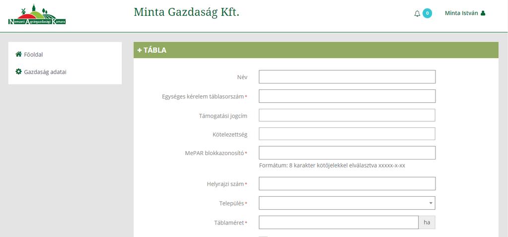 3...3 TÁBLAADATOK MANUÁLIS RÖGZÍTÉSE. Ha nem rendelkezik Egységes kérelem export fájllal, kattintson az Új elem hozzáadása gombra és megjelenik: 3 5 7 9 4 6 8 FONTOS!