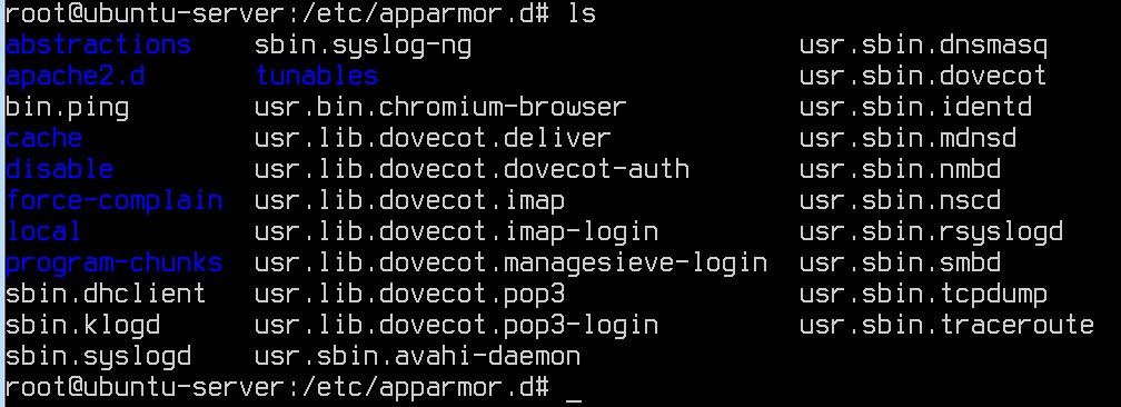 Konfigurálás Konfigurációs állományok /etc/apparmor Profilok /etc/apparmor.