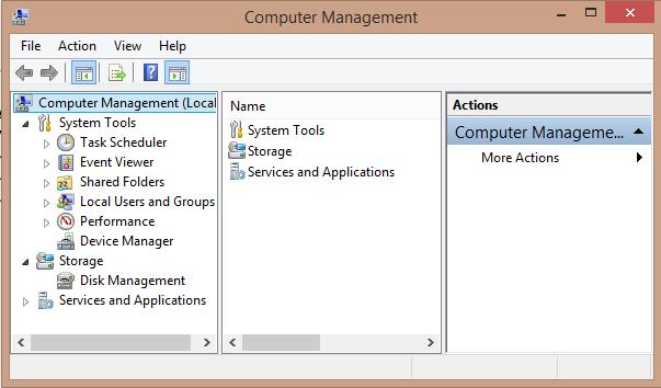 MMC konzol példa: MMC console Az egyik leggyakrabban használt MMC-konzol a Computer Management (Számítógép-kezelés) névre hallgató, ez gyakorlatilag a rendszergazdák fő eszköze az operációs rendszer