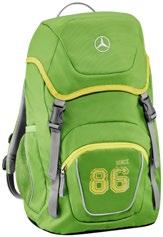 Gyerektáska Zöld/sárga színű hátizsák, amelyet a világhírű Deuter cég készített a Mercedes-Benz megrendelésére. Anyaga: 96% nylon, 4% poliészter.