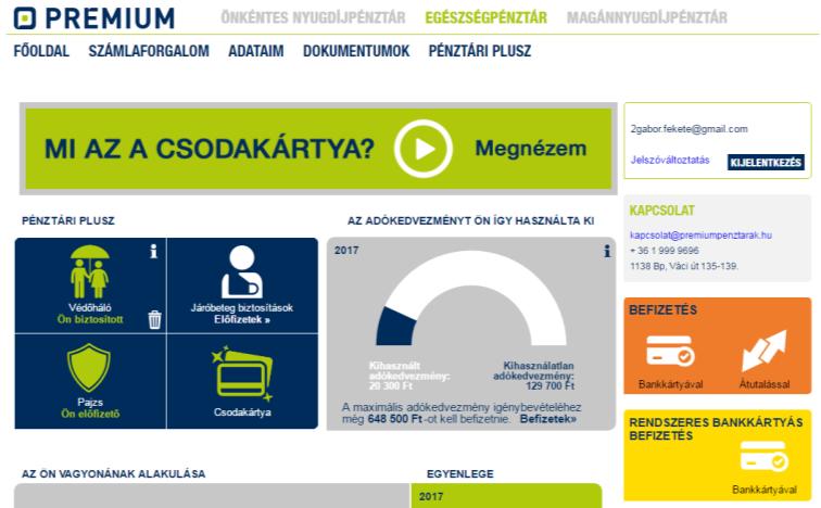 történt vásárlások adatait; Bármikor elérheti elektronikusan tárolt dokumentumait, például: tagsági okiratát személyre