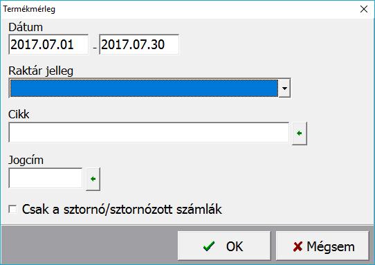 Termékmérleg (adóraktári engedéllyel rendelkezőknek) A termék mérleg a jövedéki nyilvántartás