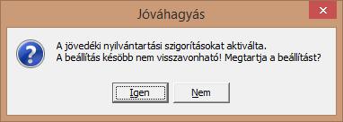 Könyvvezetés, adózás fülén található: A funkció beállítása