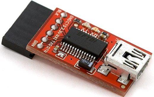 utóbbi megvalósítási lehetőséget választom, tehát, hogy az UART-USB konverziót egy külön modulként megvásárolható integrált áramköri elem valósítja meg, amely fényképe az alábbi 19.